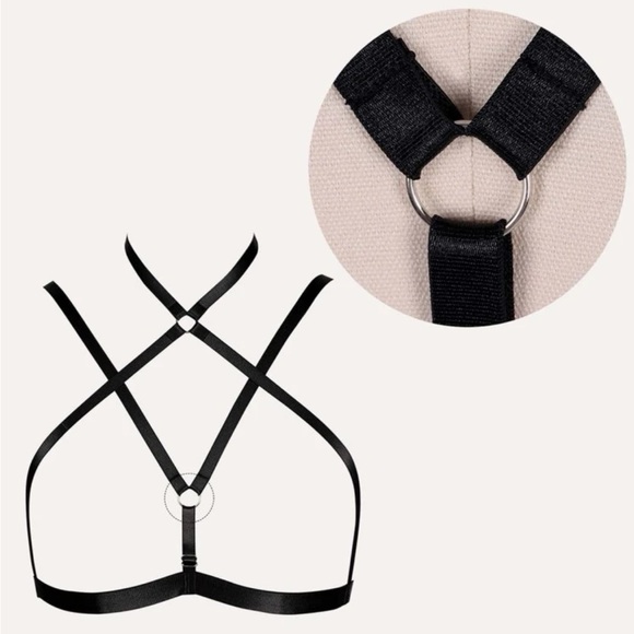 Black Rave Festival Harness Bra New - Picture 5 of 8